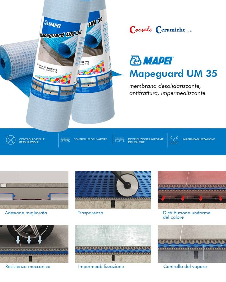 Da Corsale Ceramiche 👉 #MAPEGUARD: membrana desolidarizzante, antifrattura, impermealizzante 🔝

Mapeguard