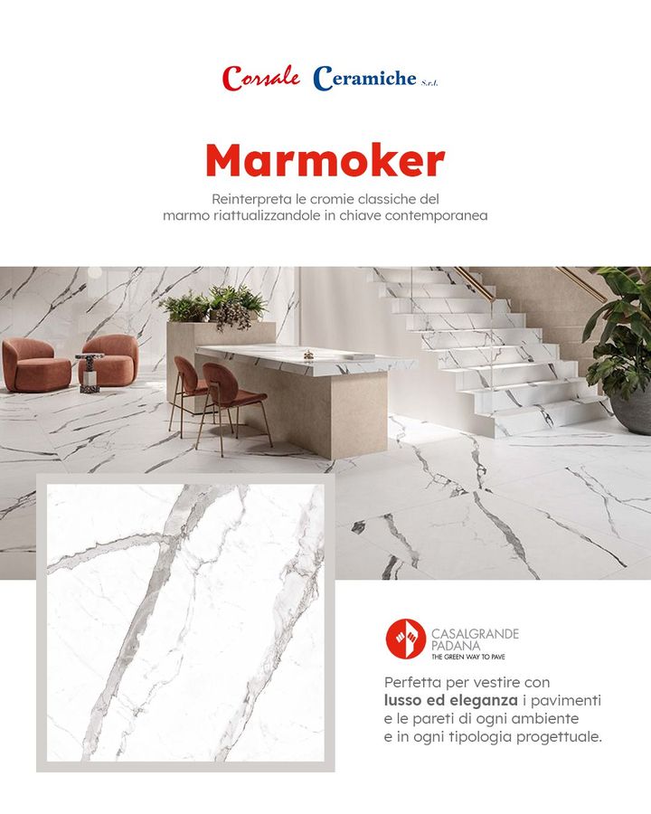 L'arte del marmo rivive con la collezione #Marmoker di Casalgrande