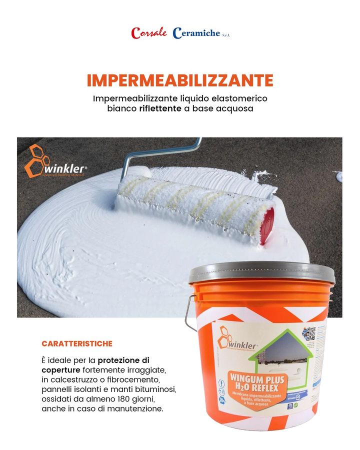 Scopri #Wingum Plus® H2O Reflex, l'impermeabilizzante liquido elastomerico bianco #riflettente