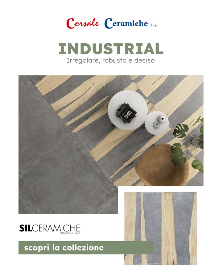 La Serie #Industrial di Sil Ceramiche dal design irregolare, robusto