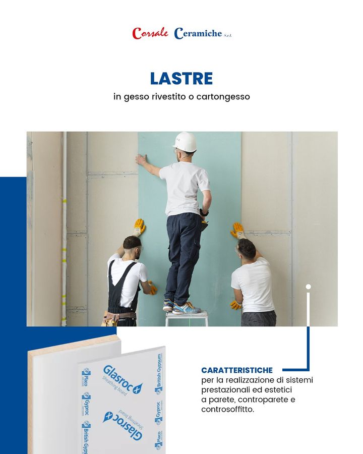 Le #lastre in gesso rivestito o cartongesso di #Gyproc offrono